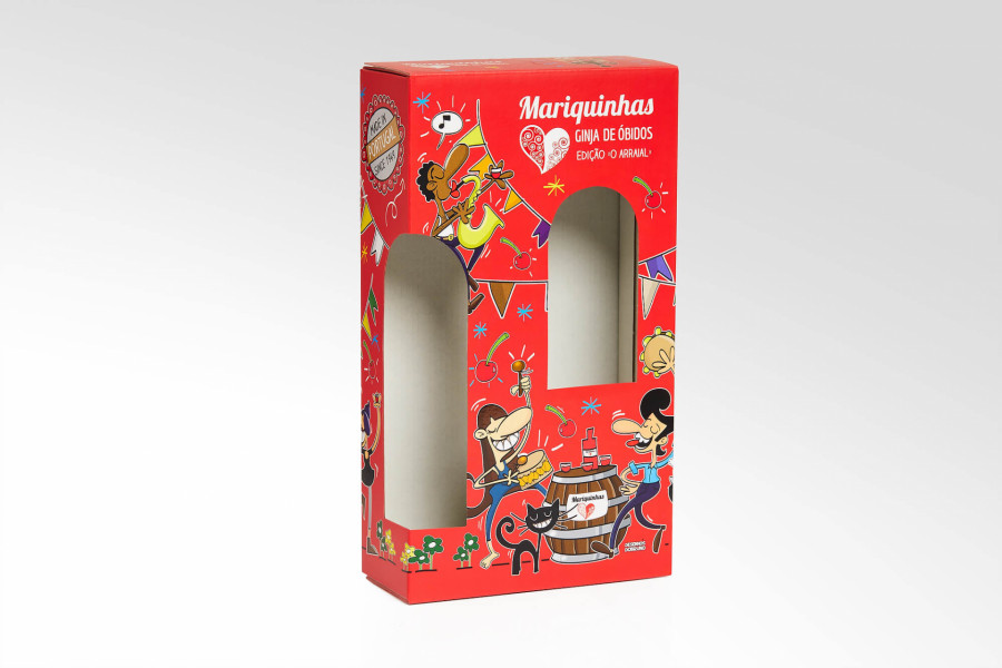 Caixa para 1 garrafa e copos de chocolate Image